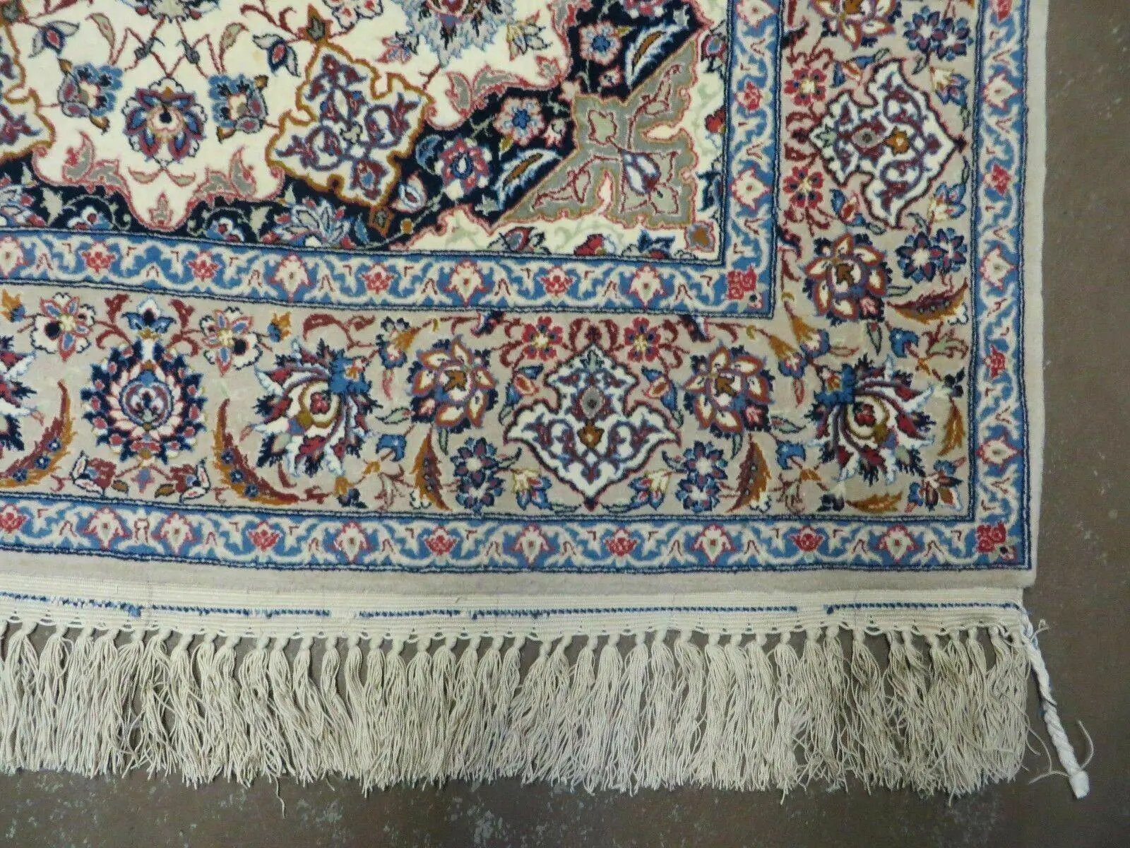 Persian Isfahan Rug 3x6, Fine 650 KPSI, Hand Knotted, Ivory by Jewel Rugs
