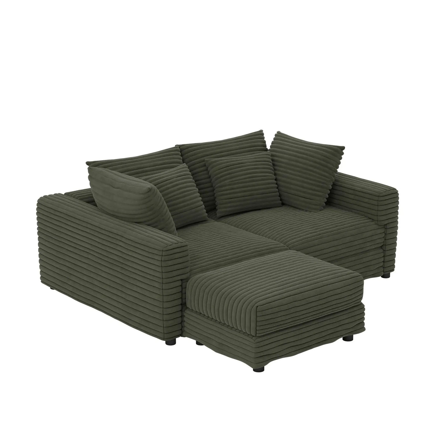 Convertible Deep Seat Sofa With Soft Pillows And Ottomans by HouseOfZazla