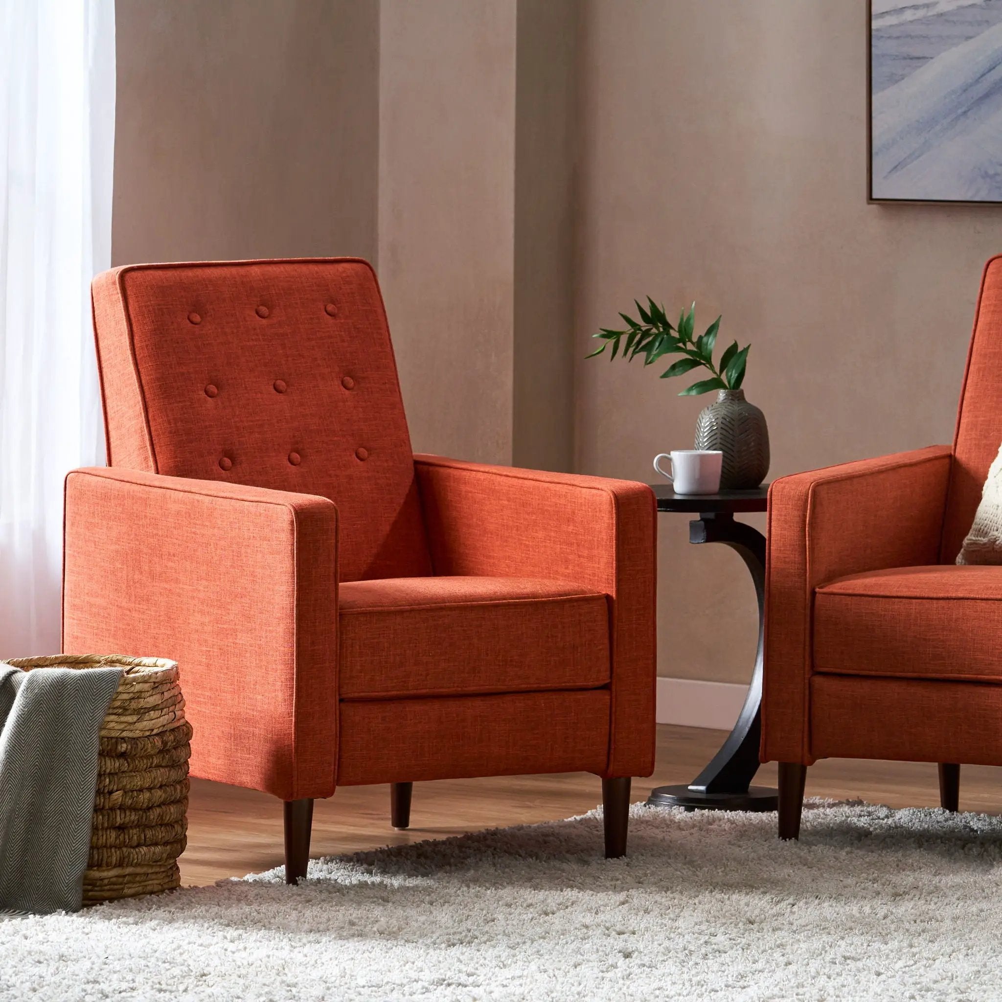 Mid-Century Modern Recliner With Button Tufted Waffle Stitch by HouseOfZazla