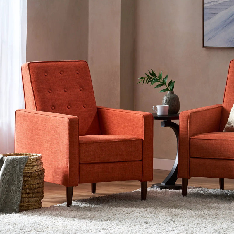 Mid-Century Modern Recliner With Button Tufted Waffle Stitch by HouseOfZazla
