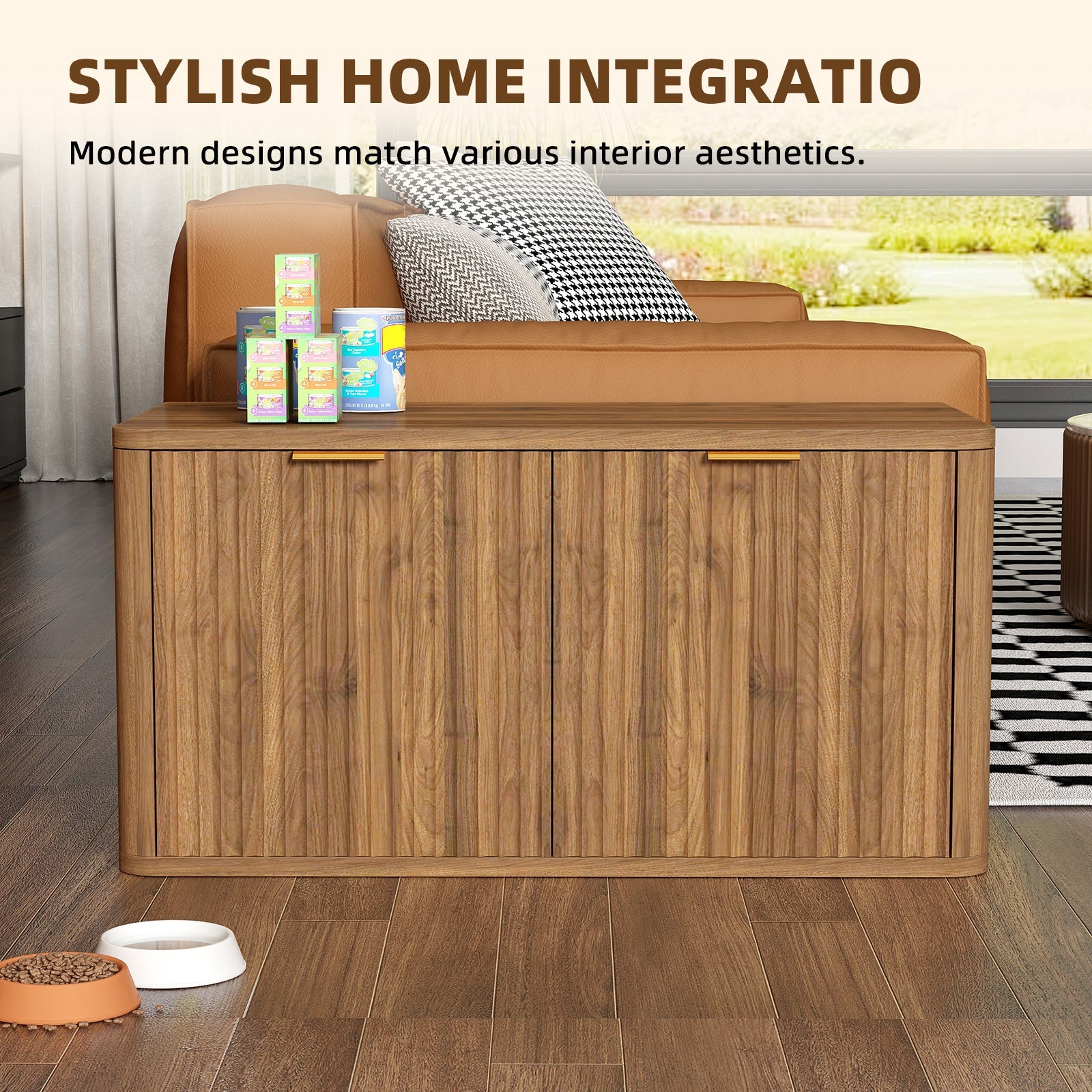 31.5" Walnut Finish Hidden Litter Box Furniture by HouseOfZazla