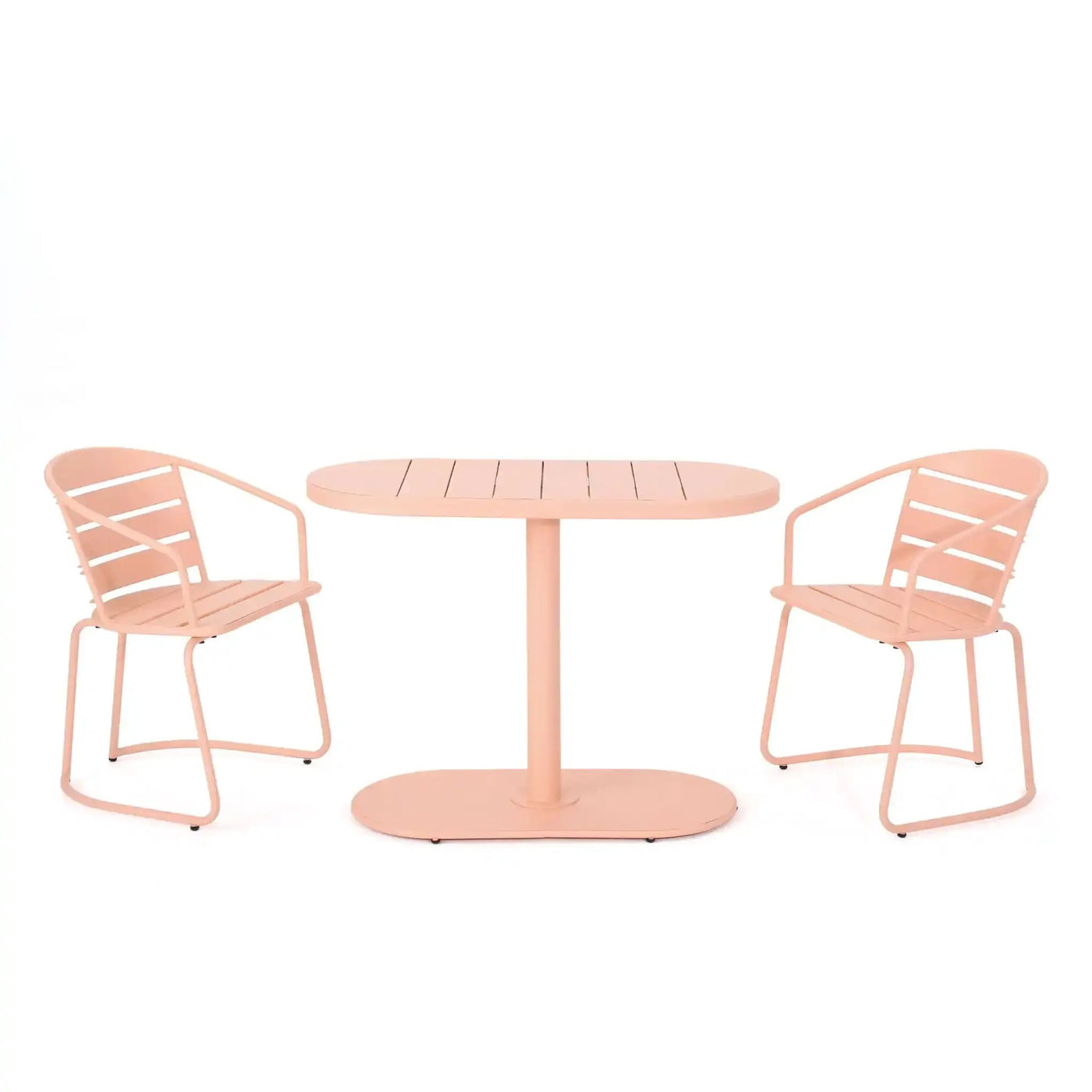 3 Piece Elegant Outdoor Bistro Set With 2 Chairs And Oval Table by HouseOfZazla