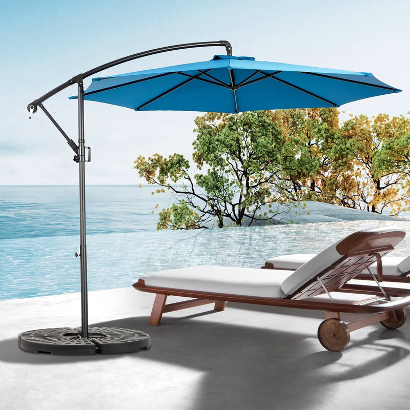 10ft Offset Hanging Market Patio Umbrella with Easy Tilt Adjustment by HouseOfZazla