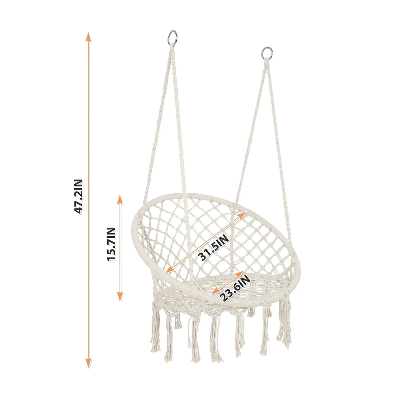 Macrame Hanging Hammock Chair, Rope Swing For Indoor And Outdoor Use by Unique Piece Furniture