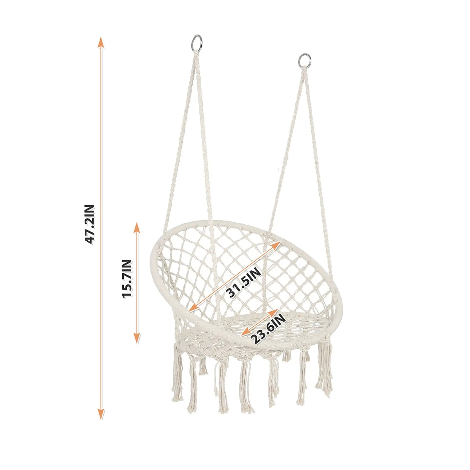 Macrame Hanging Hammock Chair, Rope Swing For Indoor And Outdoor Use by Unique Piece Furniture