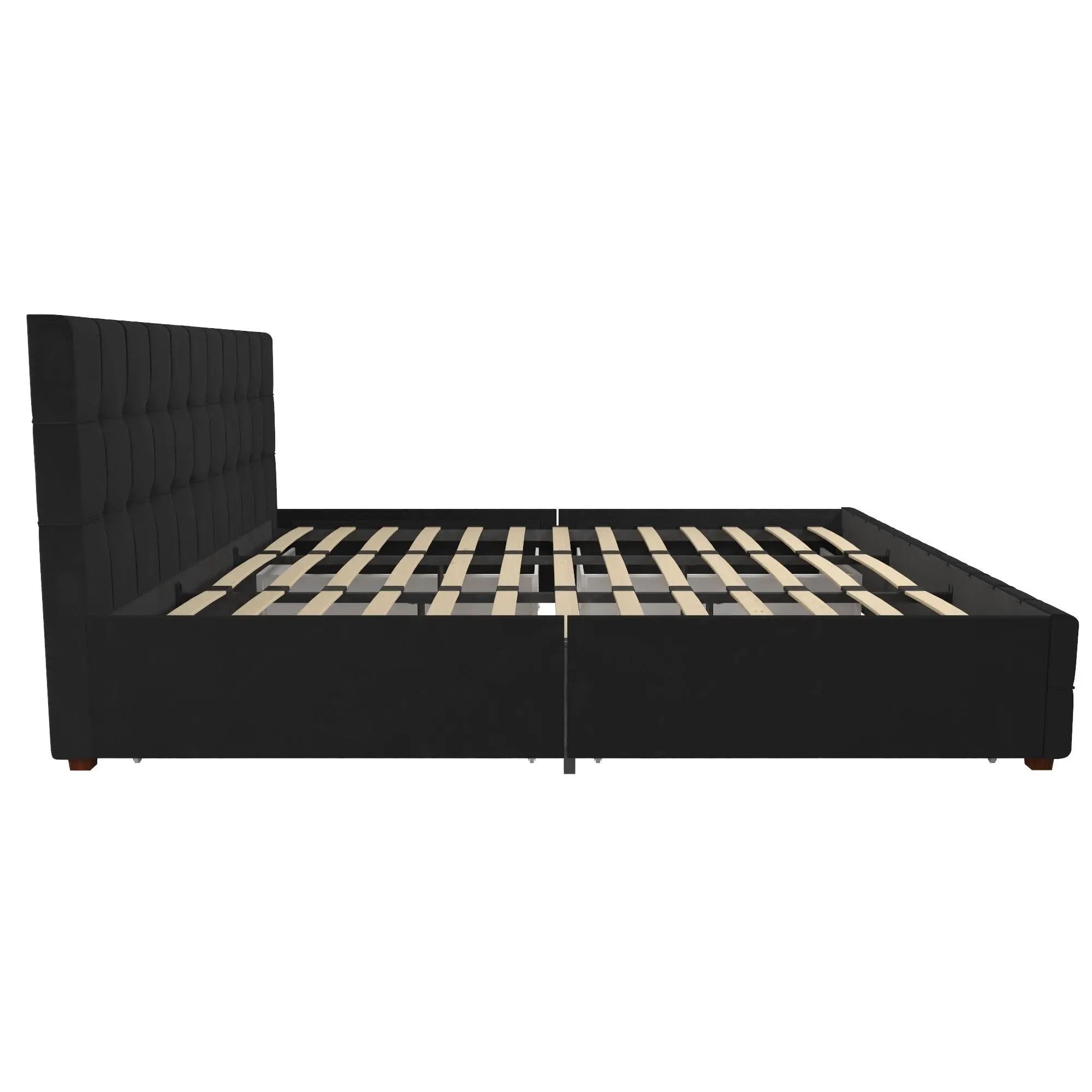 King Upholstered Bed With Storage - Black by Unique Piece Furniture