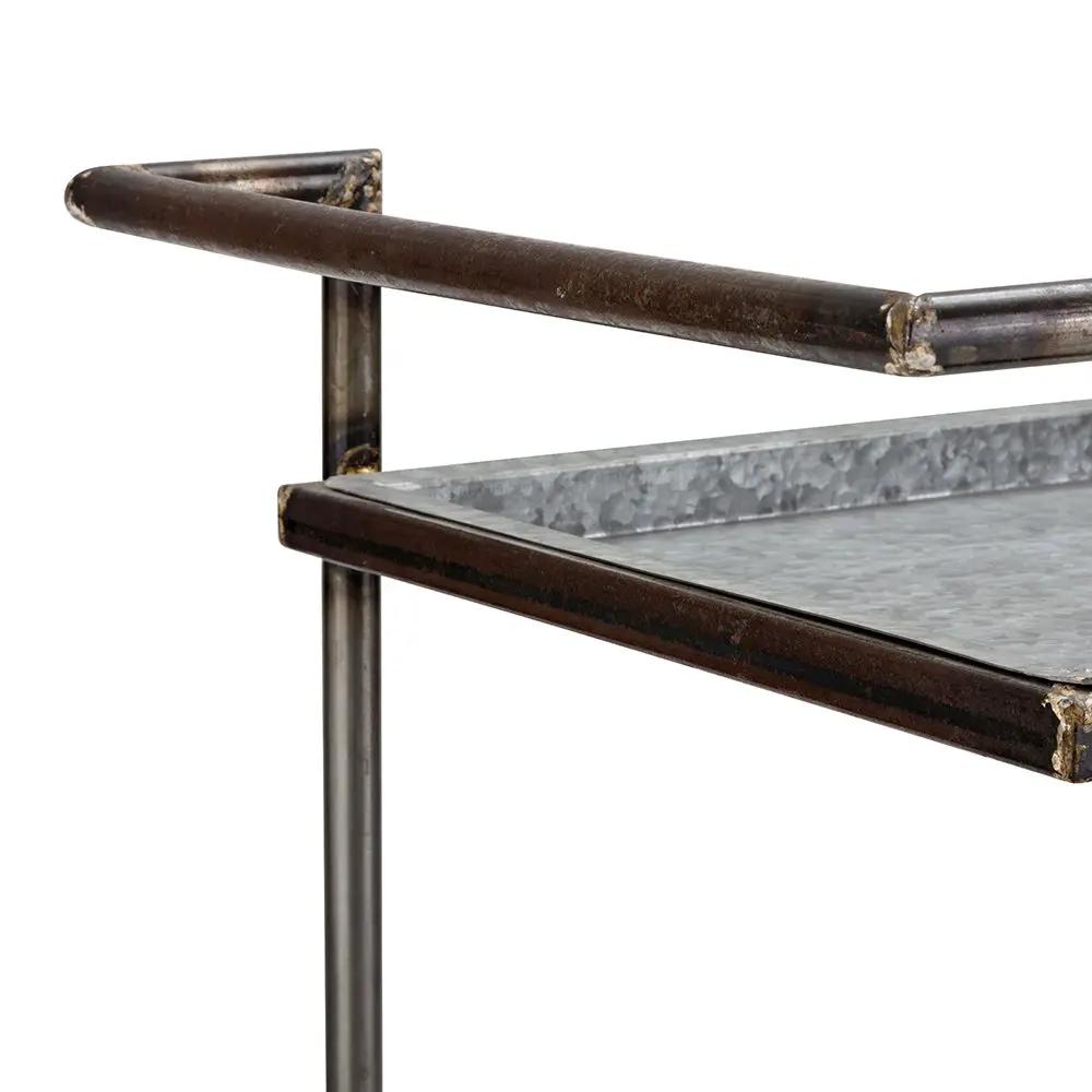 Percy Galvanized Metal Bar Cart - Gray by HouseOfZazla