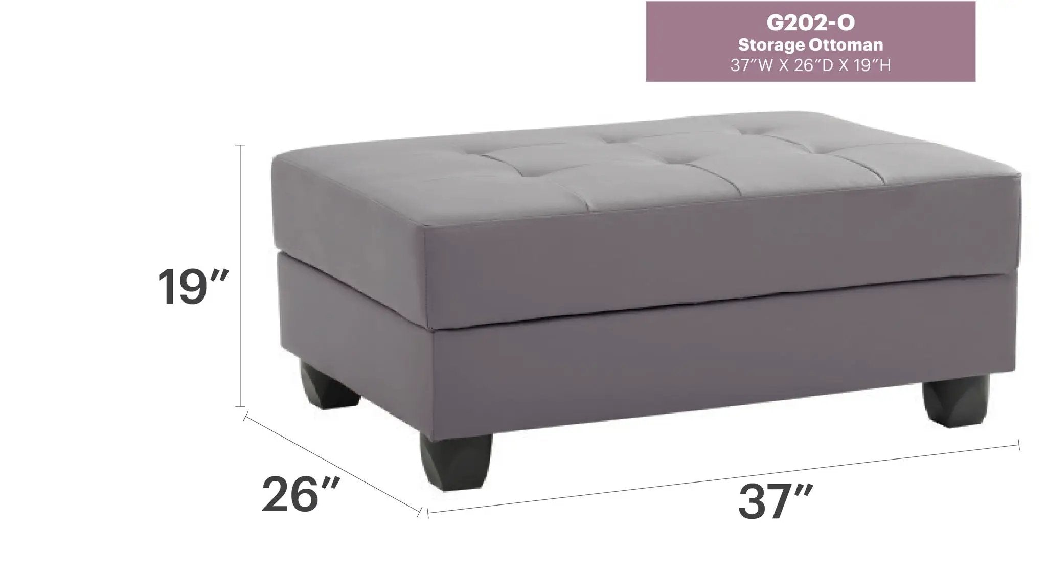 Stylish Storage Contemporary Ottoman by Unique Piece Furniture