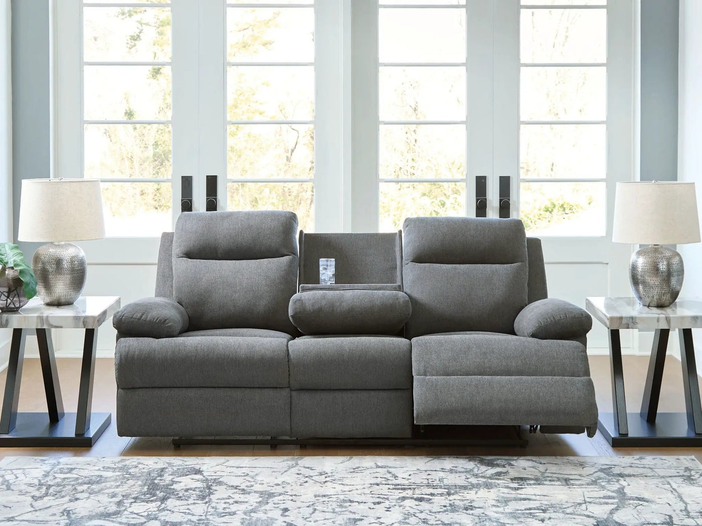 Side-Swipe - Reclining Sofa With Drop Down Table by Unique Piece Furniture