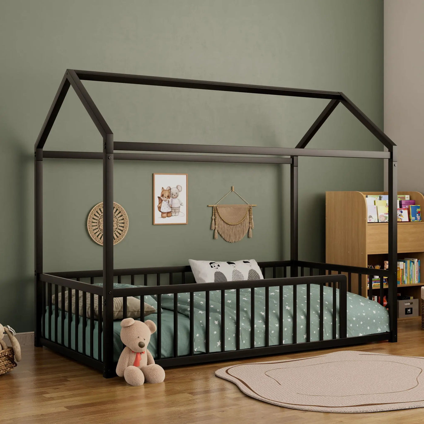 Montessori Floor Bed Frame With House Shape by HouseOfZazla
