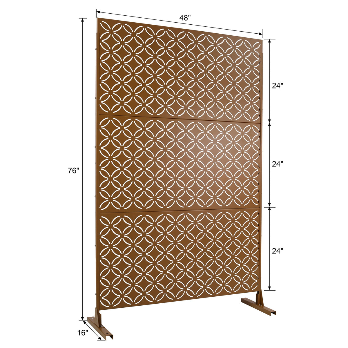 Metal Decorative Privacy Screen with Rust-Resistant Steel - Brown, photo 2 of 11