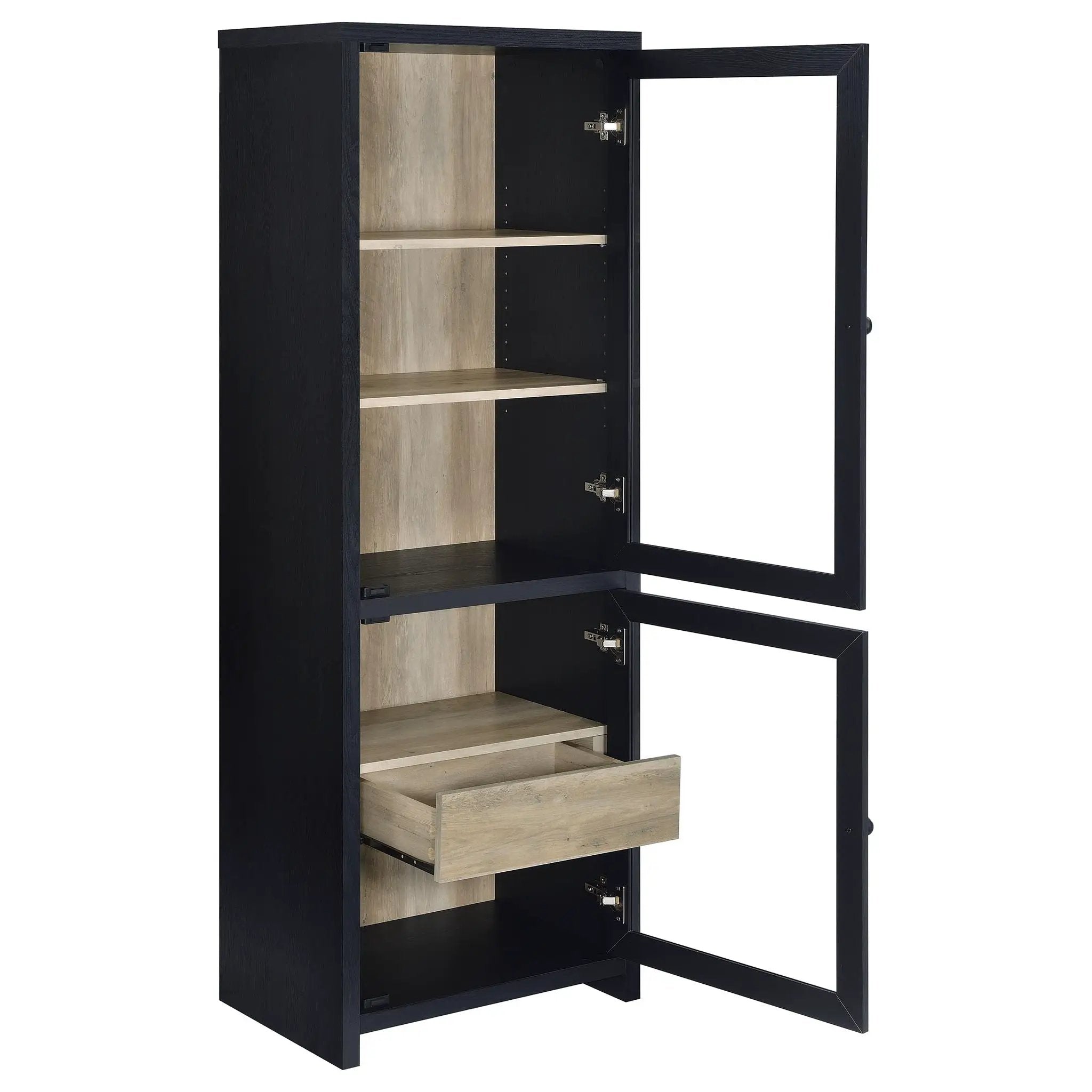Denison 67-inch 2-door Media Tower Storage Cabinet Black by Unique Piece Furniture