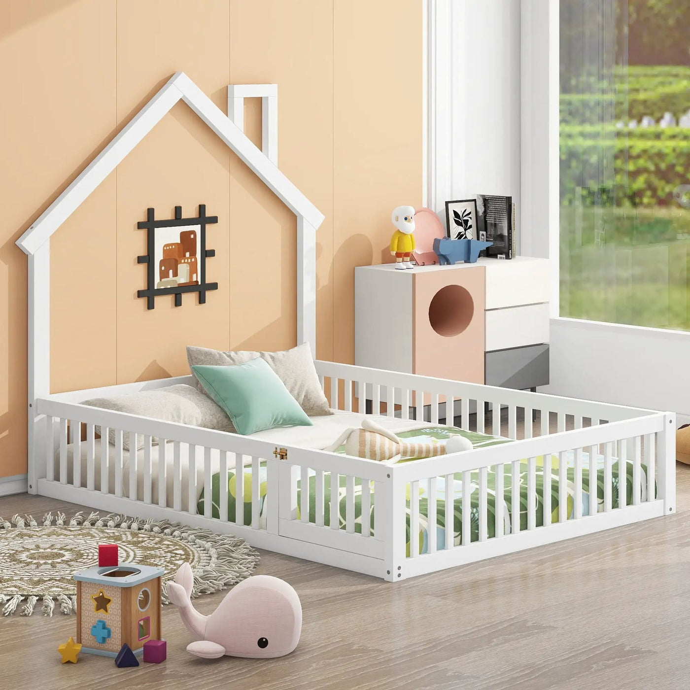 House Platform Bed With Guardrail by HouseOfZazla