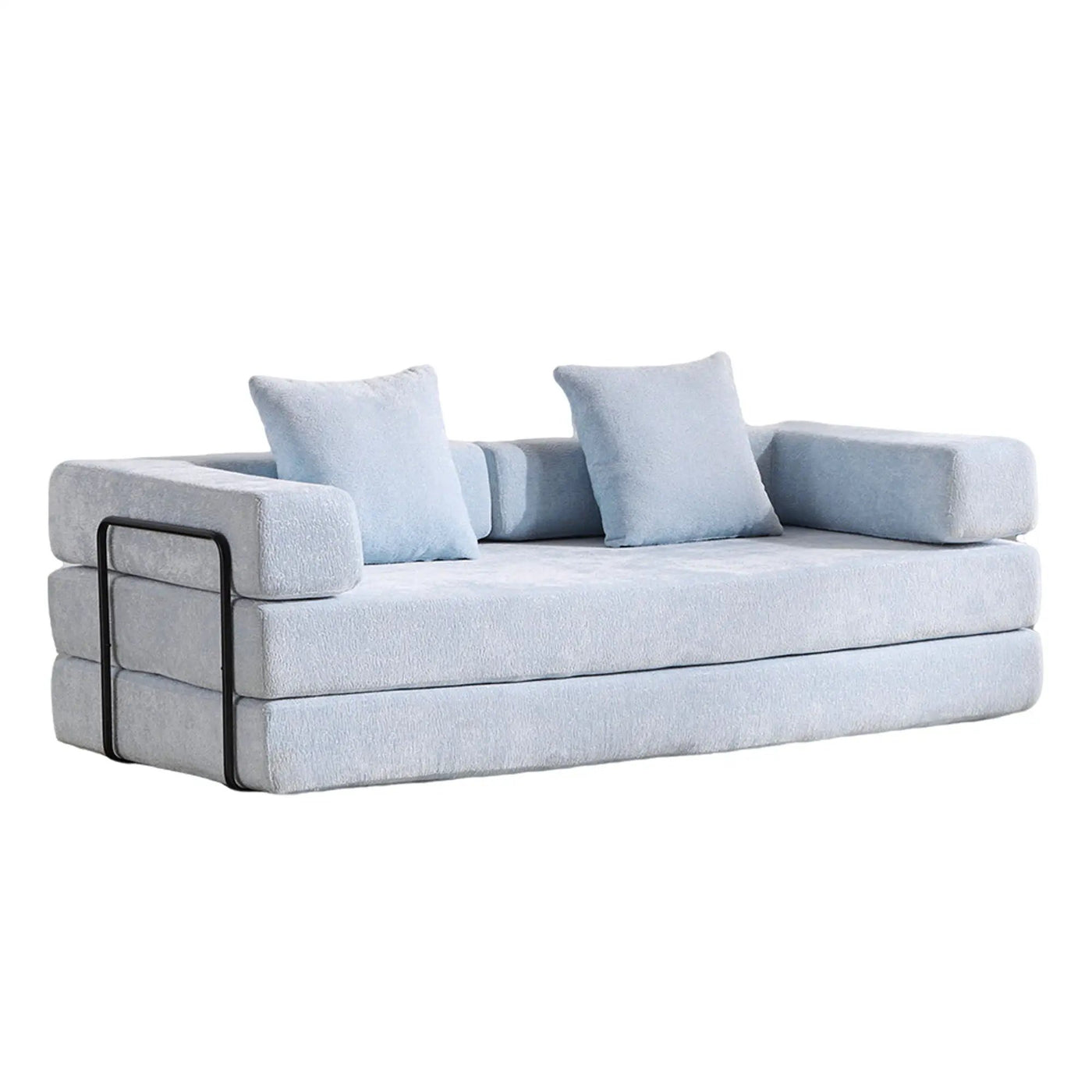 Convertible Floor Sofa Bed With Pillow Back Support Armrest by Unique Piece Furniture