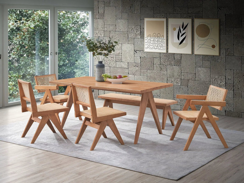 Velentina Rattan Side Chair (Set of 2) - Natural by HouseOfZazla