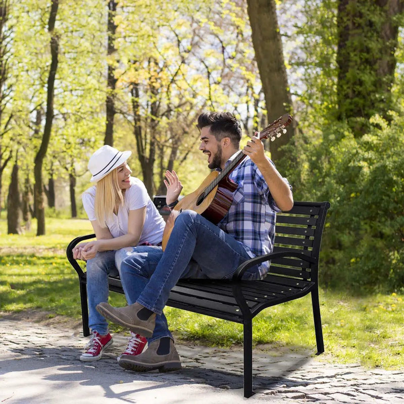 Patio Bench Steel - Black by Unique Piece Furniture