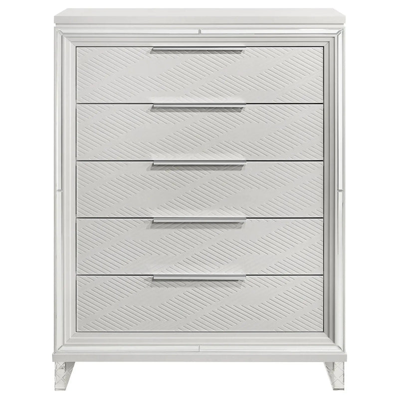 Marmore 5-drawer Bedroom Chest of Drawers White by Unique Piece Furniture