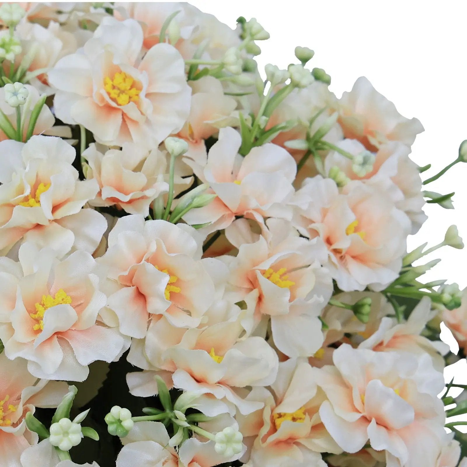 Artificial Snow Lotus Potted Plant, Artificial Floral Decor For Indoor & Outdoor Spaces - White / Pink by Unique Piece Furniture