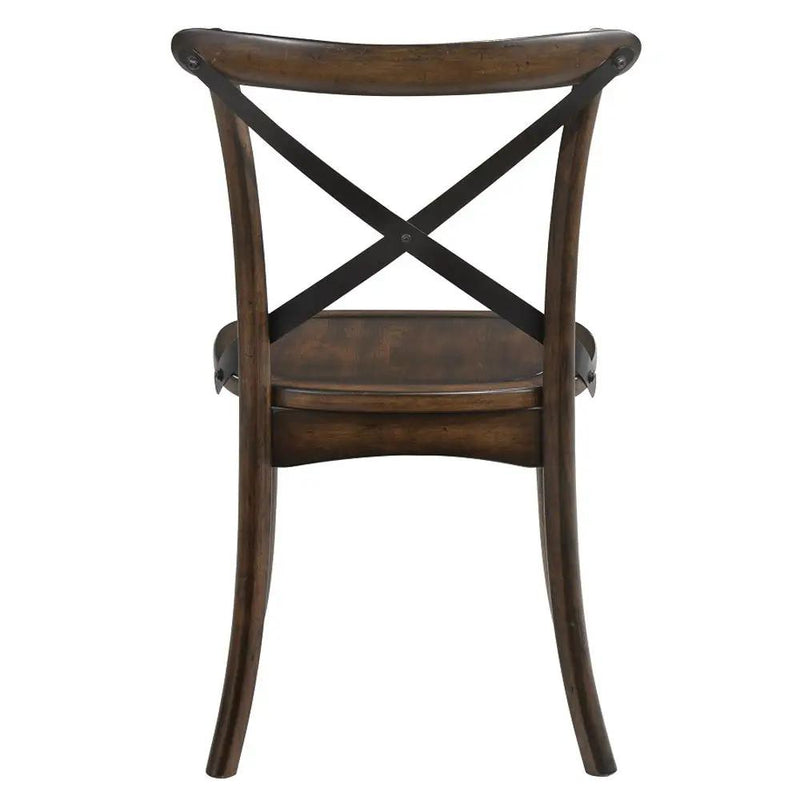 Kaelyn - Side Chair (Set of 2) - Dark Oak & Black Metal by Unique Piece Furniture