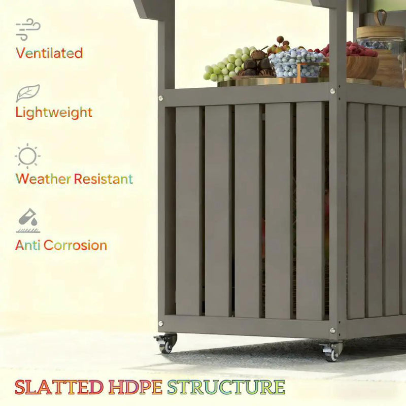 Convenient Outdoor Bar Cart with Storage and Wheeled Kitchen Island by HouseOfZazla