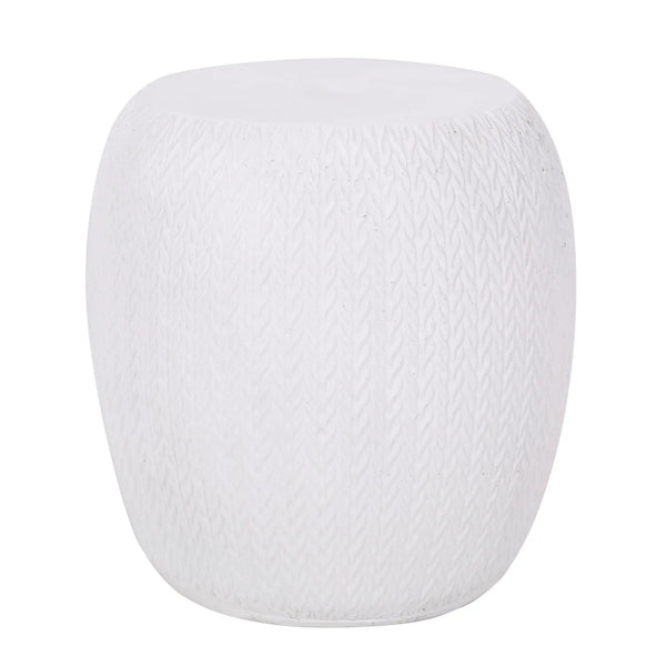 Outdoor Lightweight Concrete Side Table - Antique White