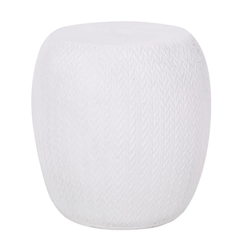 Outdoor Lightweight Concrete Side Table - Antique White by HouseOfZazla