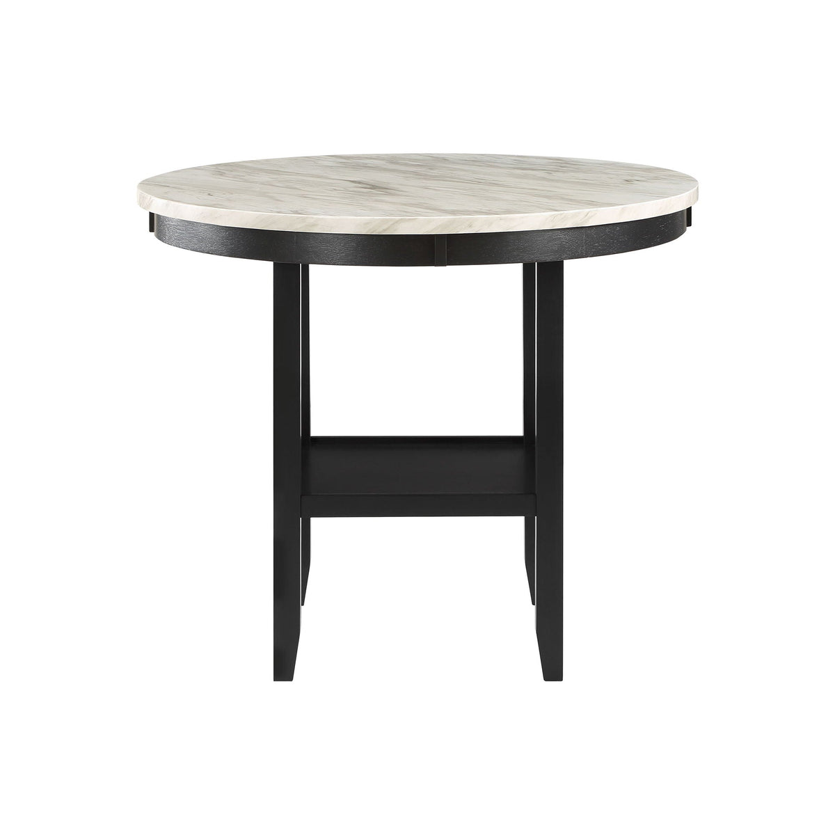 Antique White Bar Table with Built-In Storage Shelf - Greta, photo 2 of 6