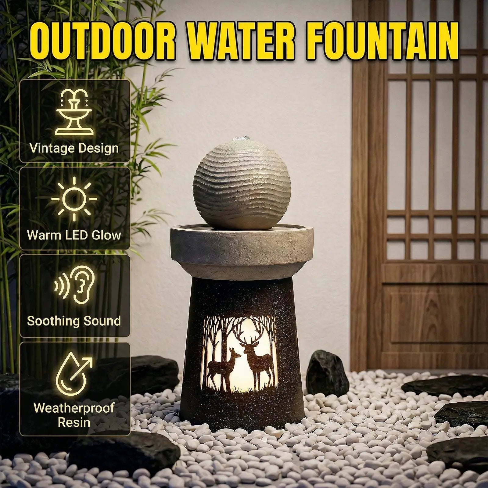 Outdoor Garden Lantern with Warm LED Light by HouseOfZazla
