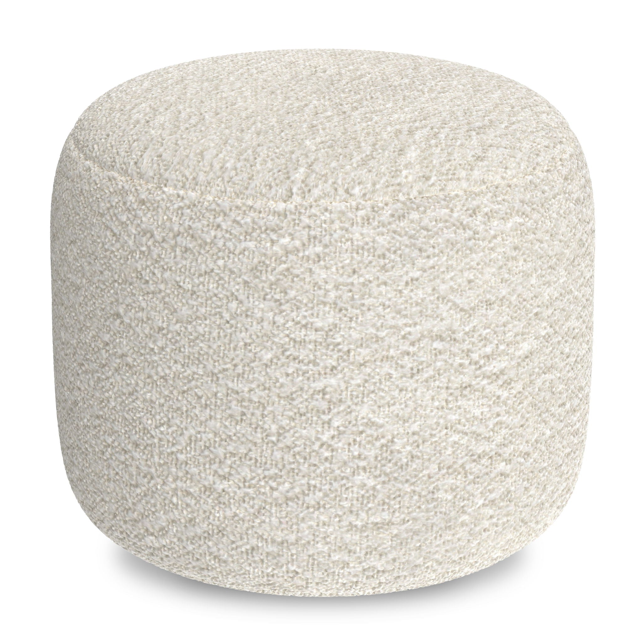Chantal - Round Pouf - White by HouseOfZazla