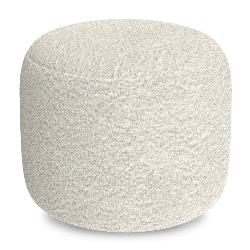 Chantal - Round Pouf - White by HouseOfZazla