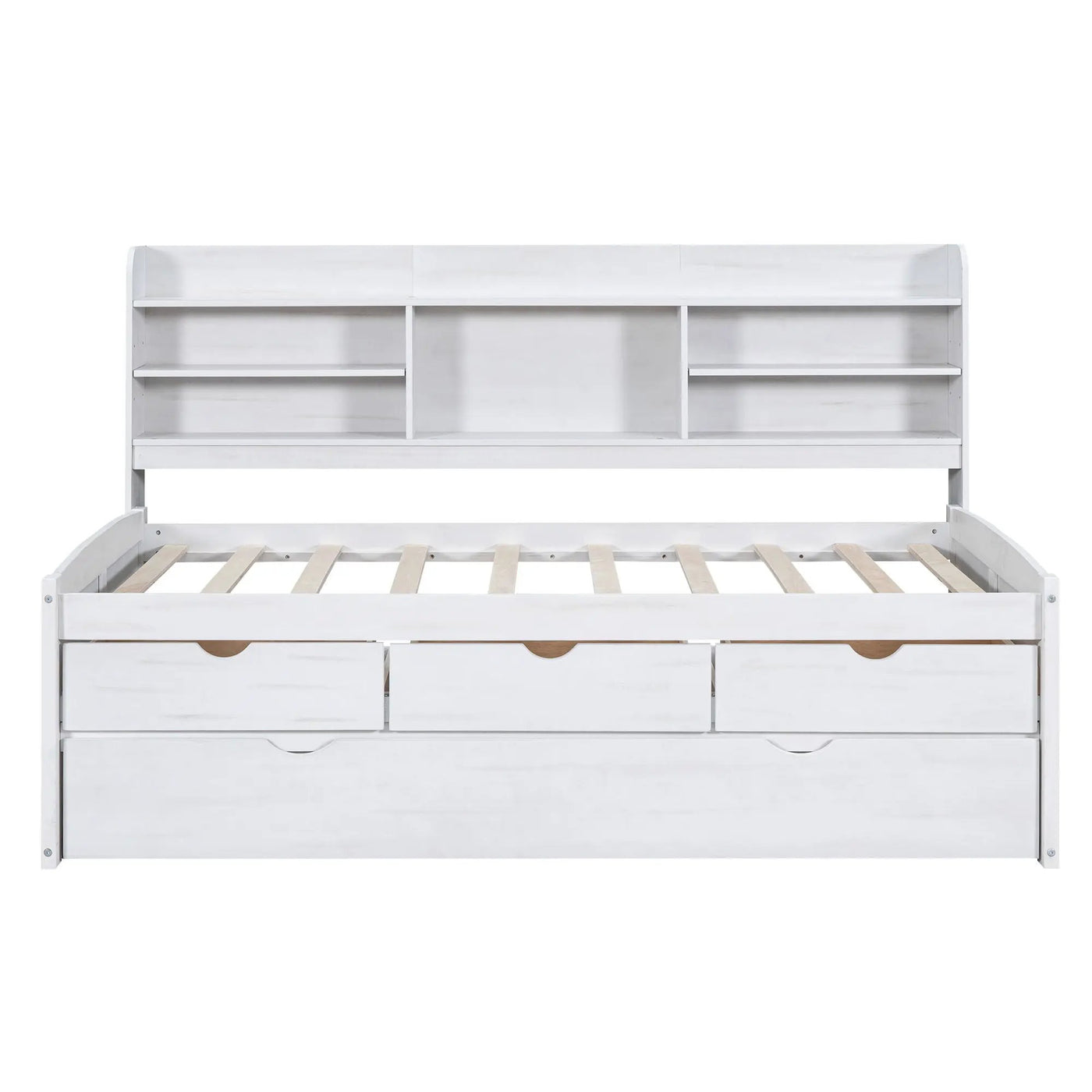 Captain Bed With Built In Bookshelves, 3 Storage Drawers, And Trundle by HouseOfZazla