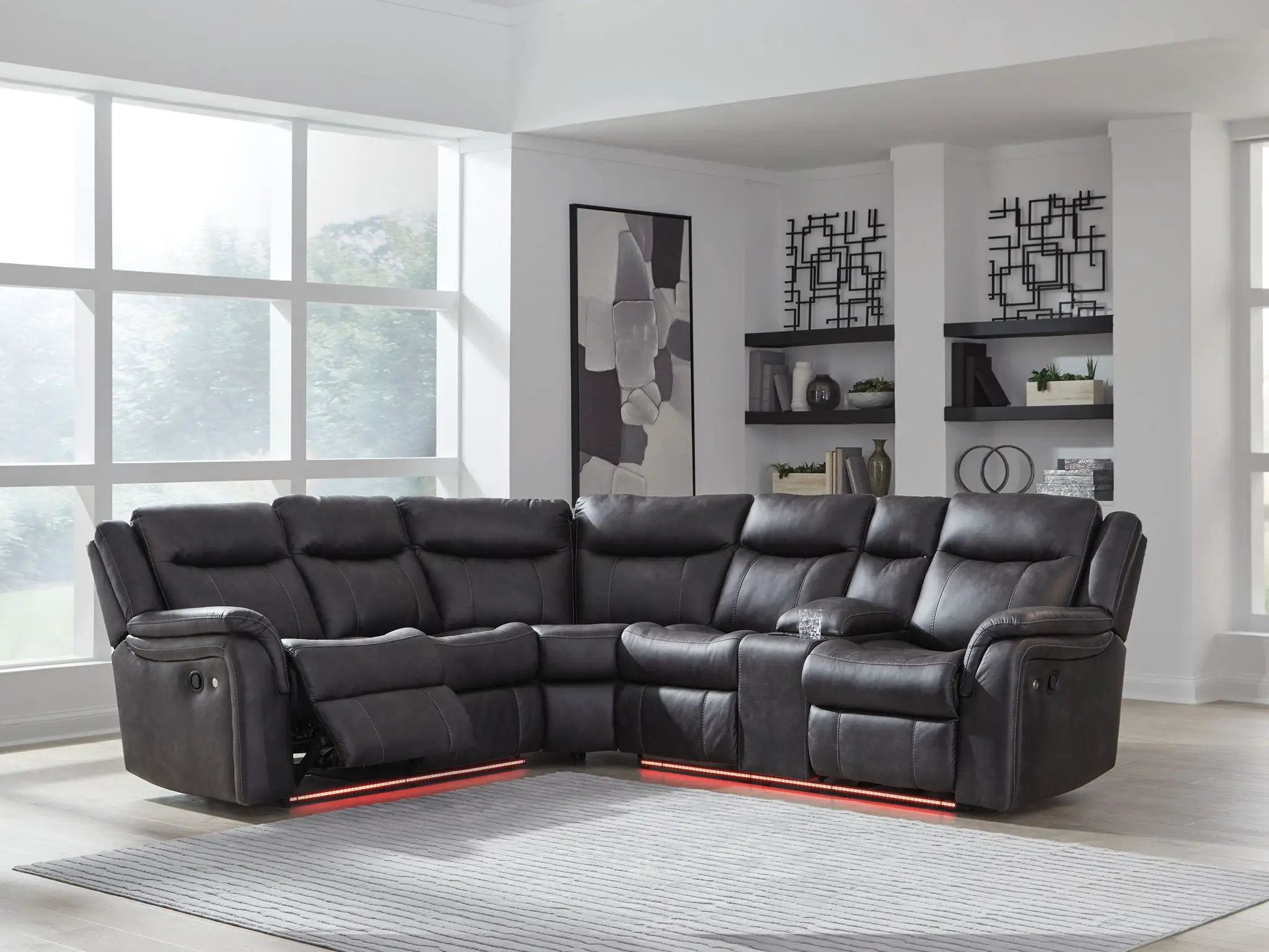 Sultan Meadow - 2-Piece Reclining Sectional - Carbon by Unique Piece Furniture