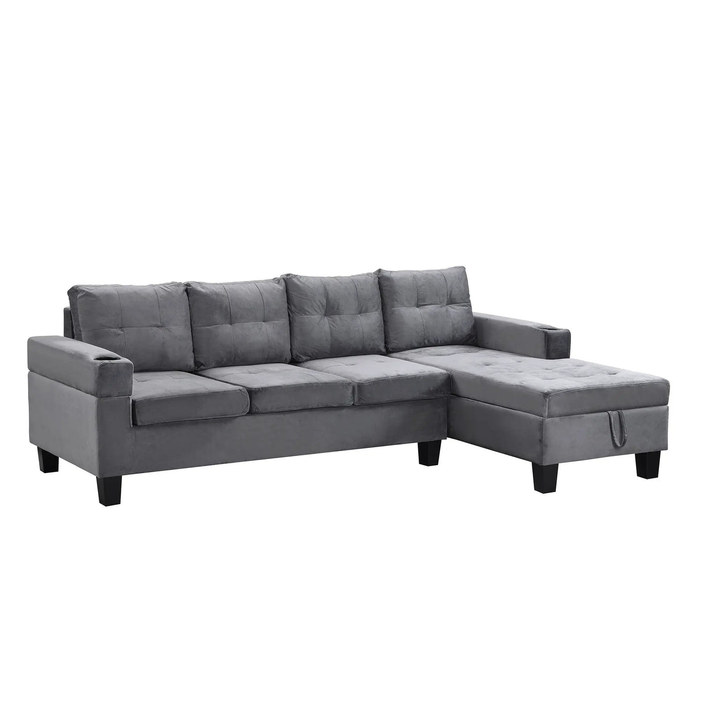 Modern Sectional Sofa Set With L Shape Chaise Lounge And Storage by Unique Piece Furniture