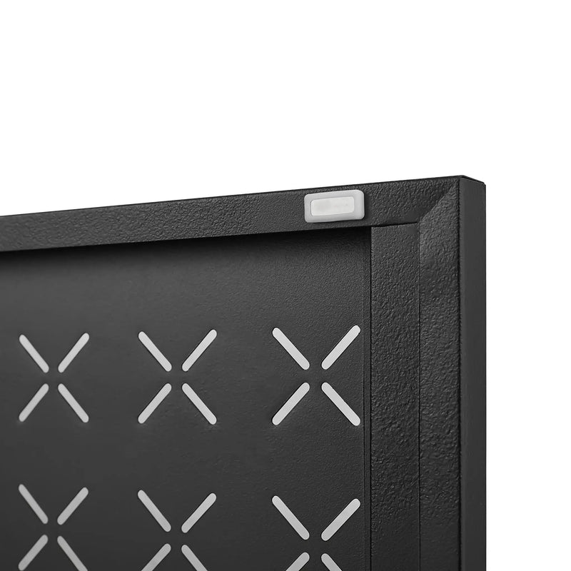 Grid Double Door Shoe Cabinet With Adjustable Compartments And Moisture-Proof Design In Metal by Unique Piece Furniture