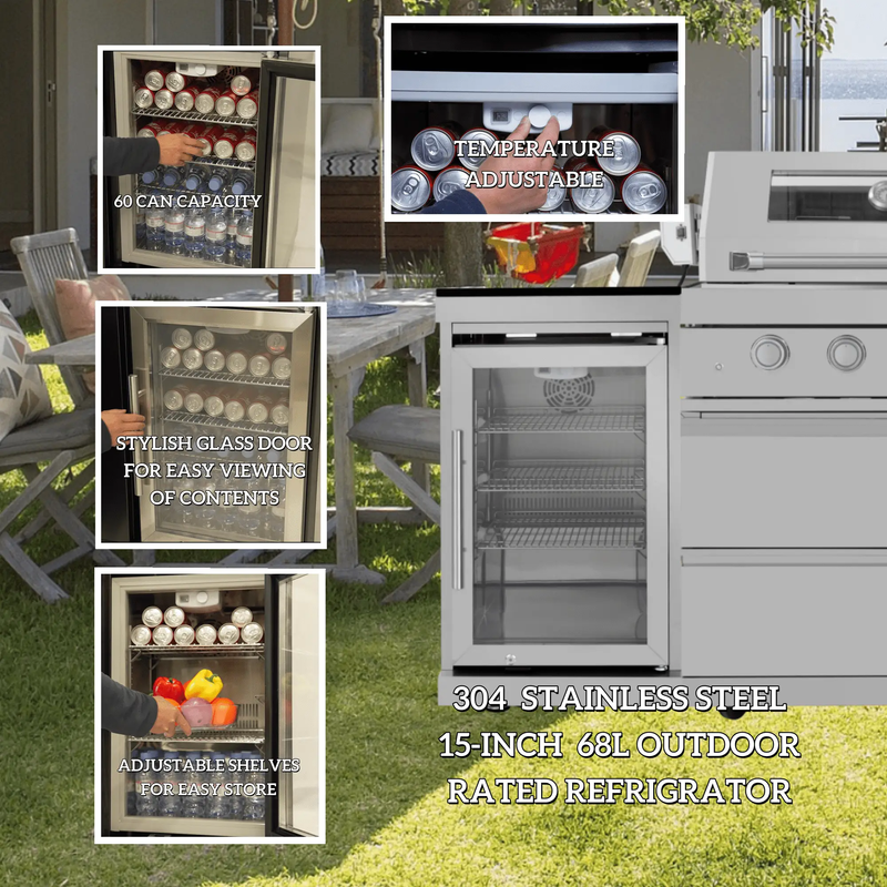125" 10,8000 BTU 4-Burner Outdoor Kitchen Island Grill with Pizza Oven by Chery Industrial