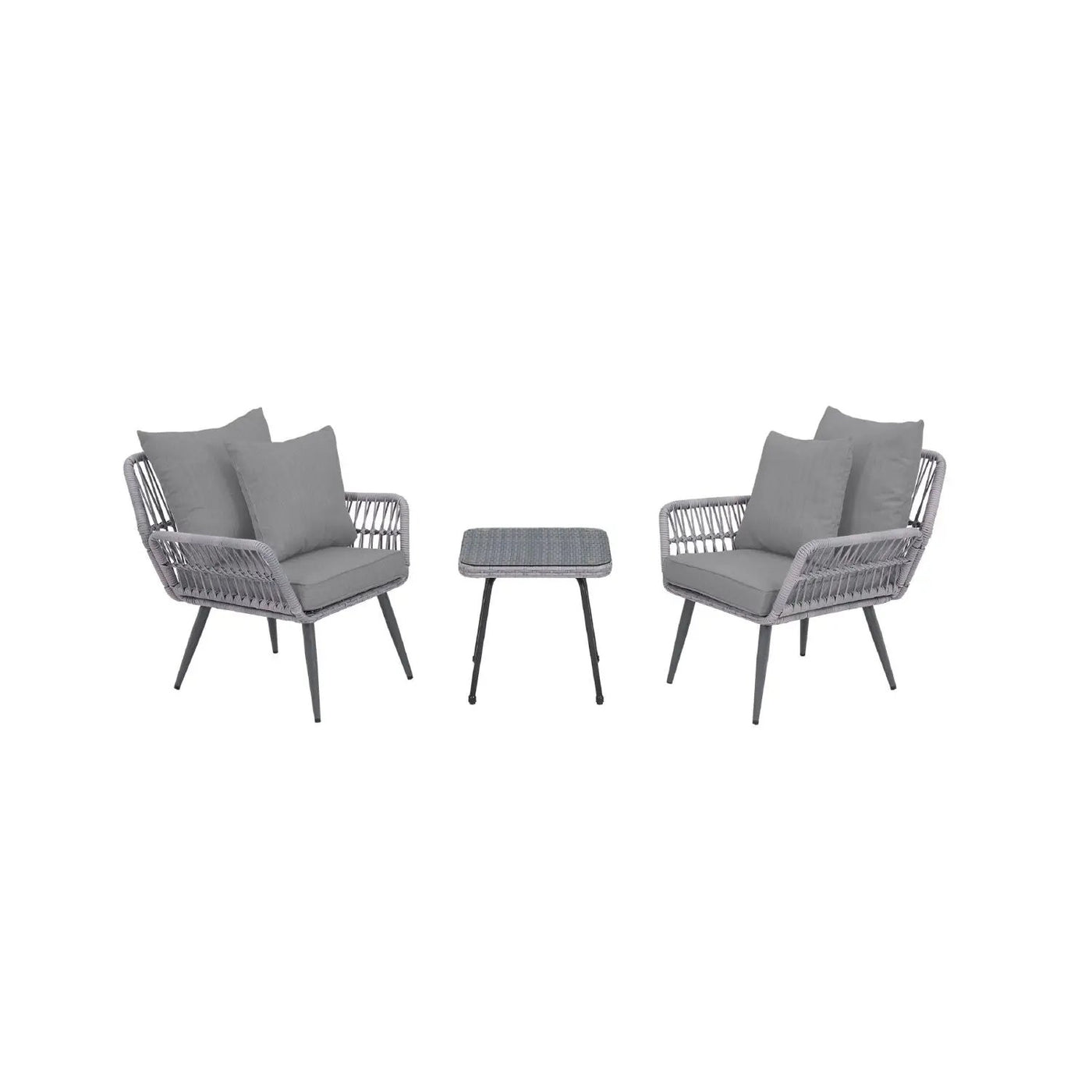 Cannes - 3 Piece Outdoor Patio Conversation Set by HouseOfZazla