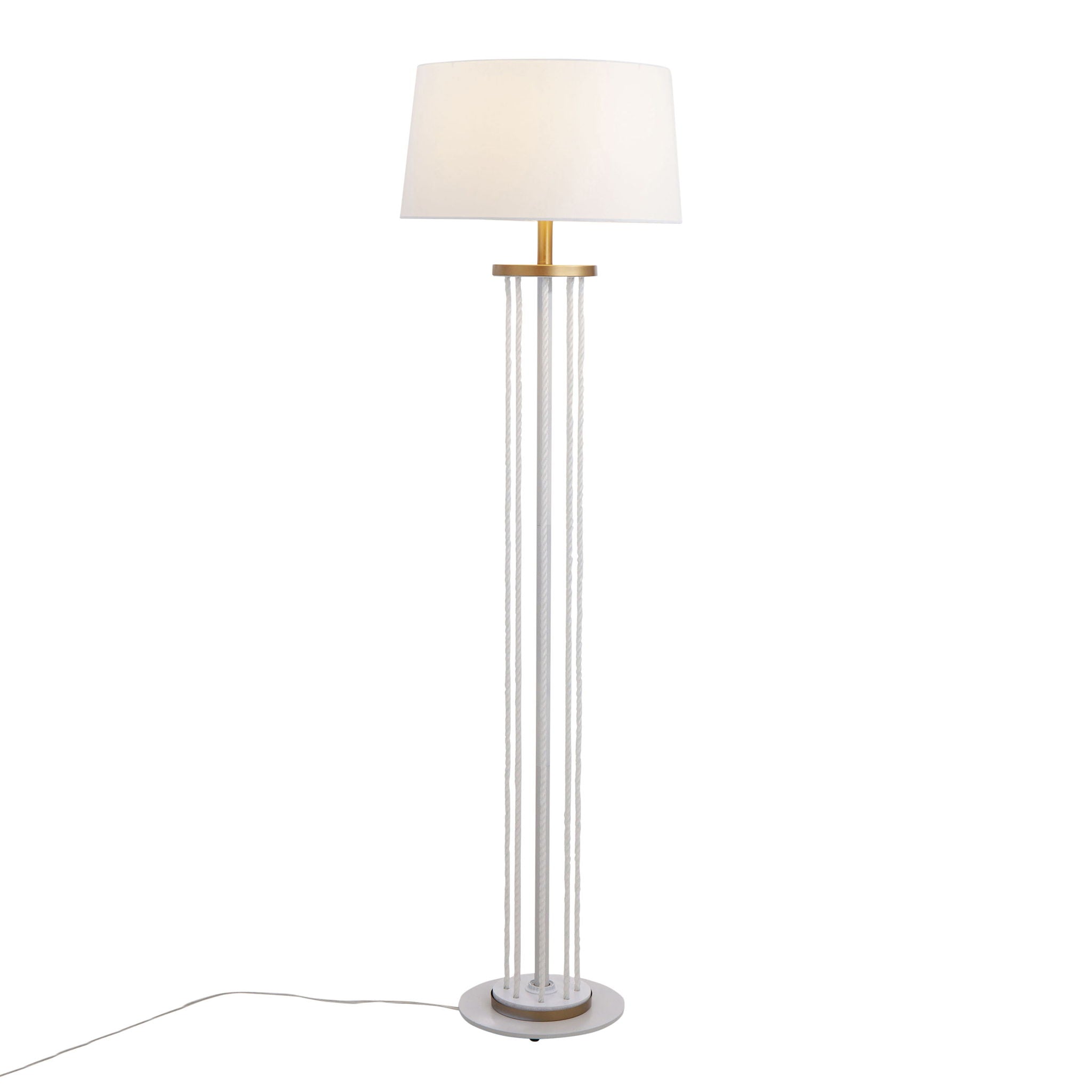 Rope Contemporary Floor Lamp - Natural / White by HouseOfZazla