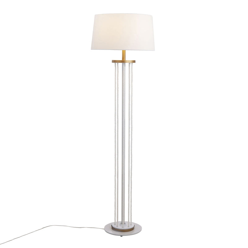 Rope Contemporary Floor Lamp - Natural / White by HouseOfZazla