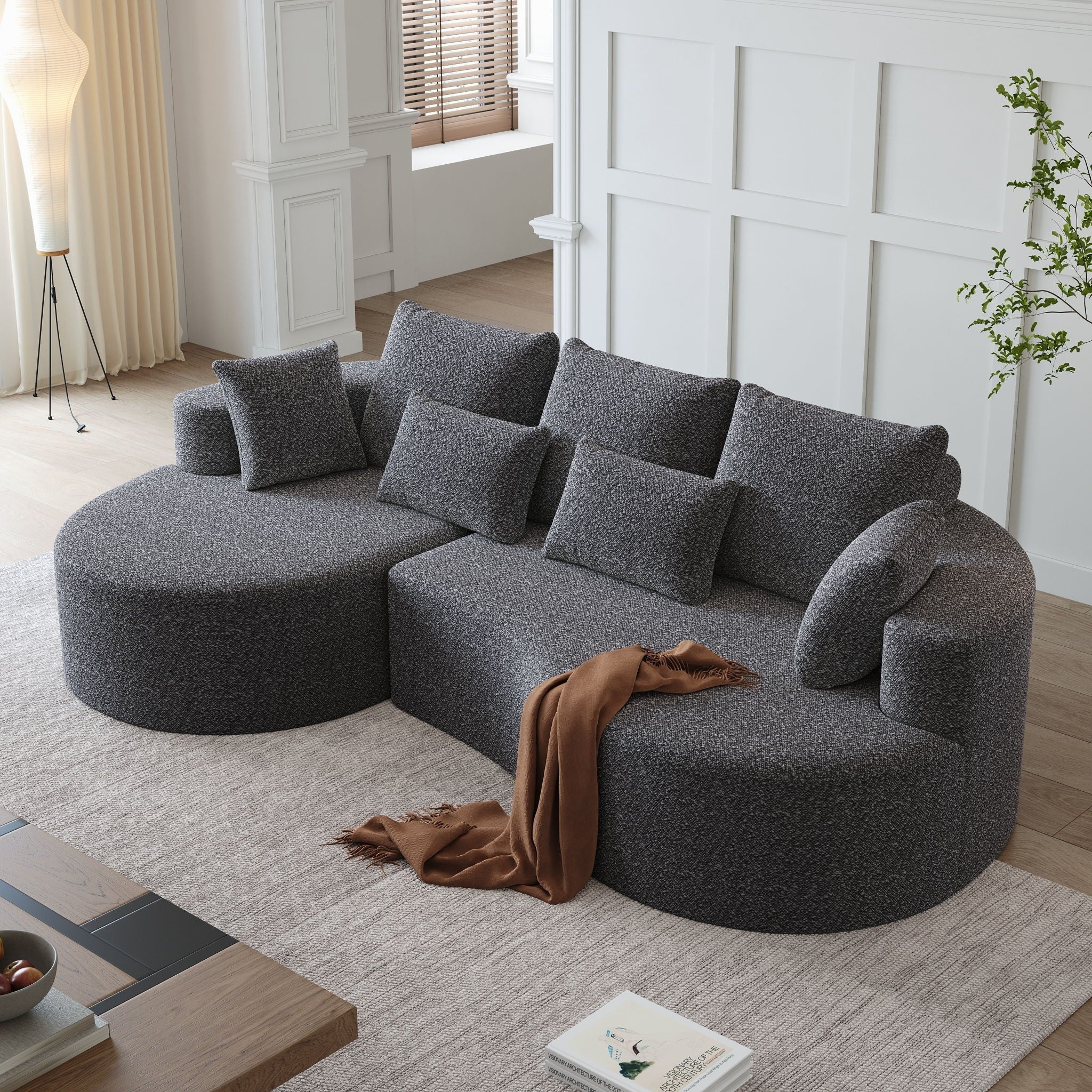 Curved Oversized Sectional Sofa With Extra Deep Seat by HouseOfZazla