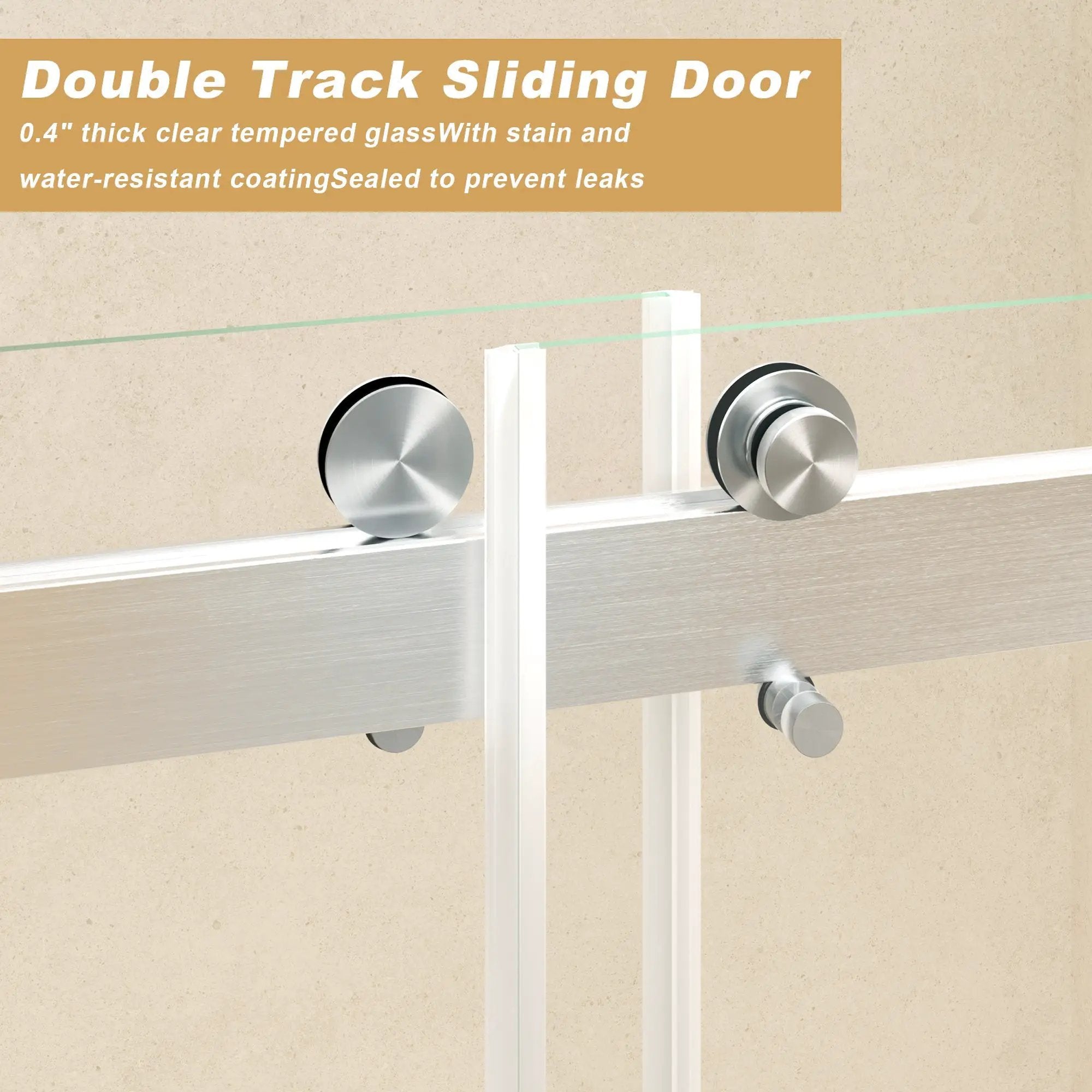 Frameless Sliding Glass Shower Doors 56-60" Width x 76" Height by HouseOfZazla