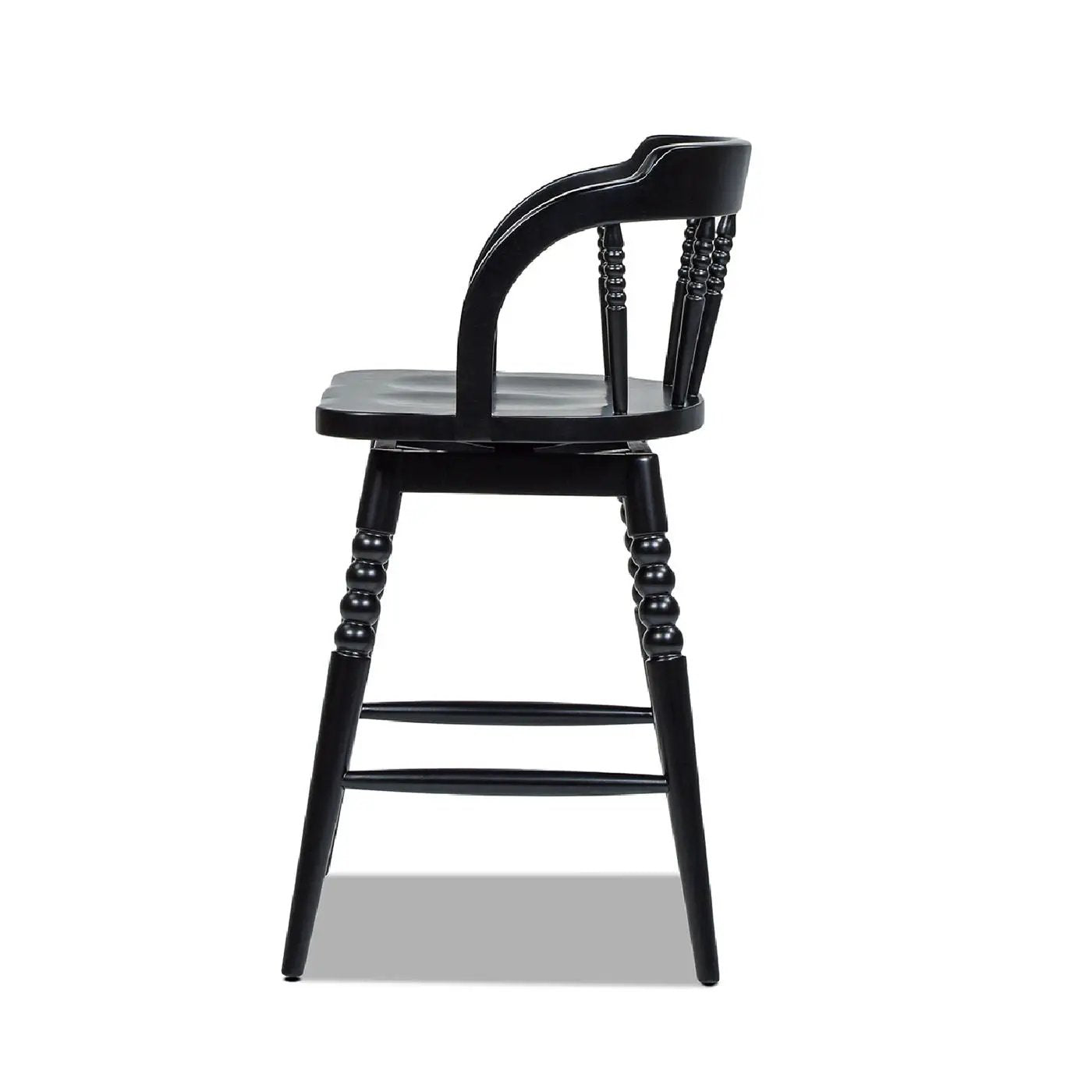 Breda - Turned Bubble Spindle Low Back Counter Stool - Black by Unique Piece Furniture