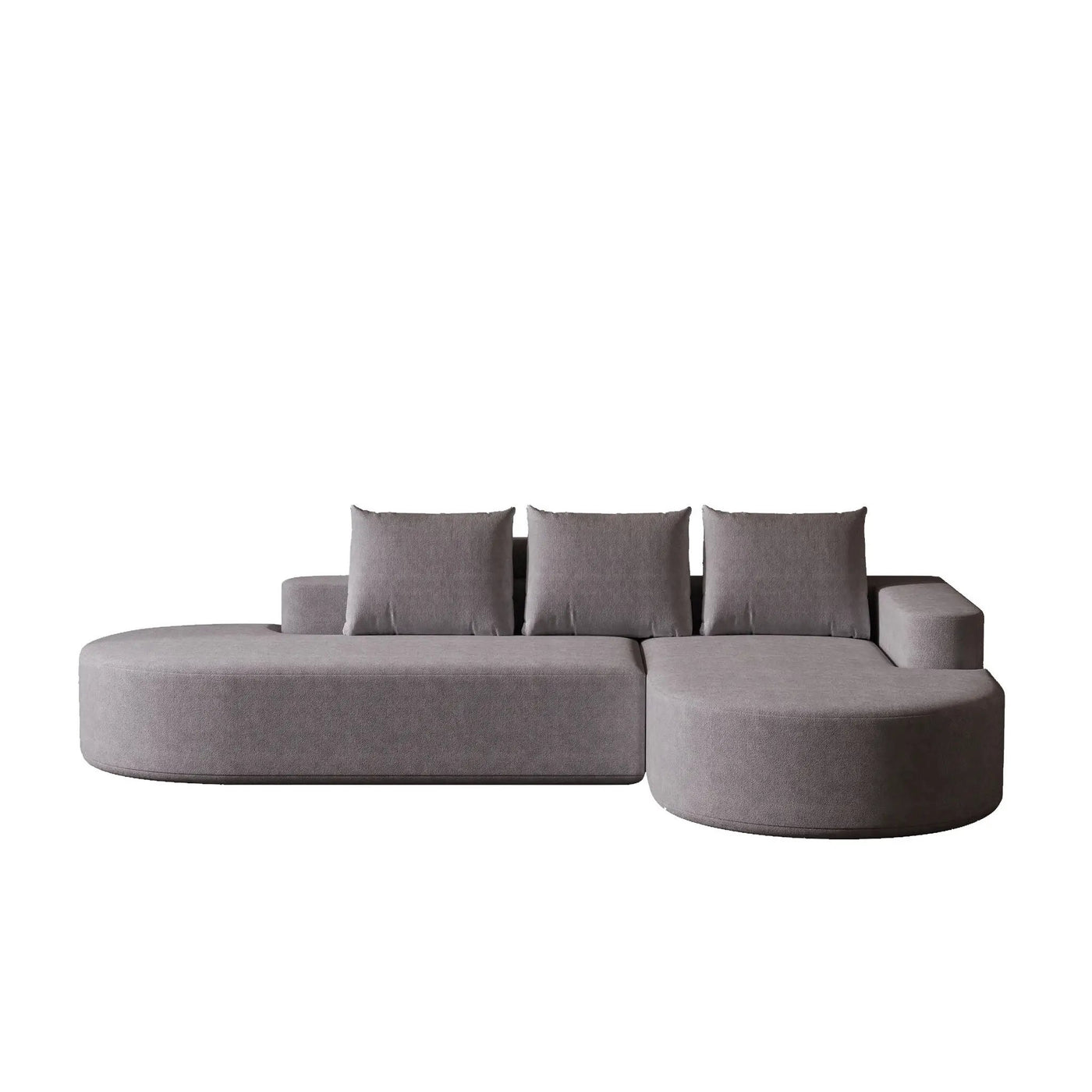 Modern Curved Sofa, L-Shaped Modular Sectional Set With 3 Pillows by HouseOfZazla