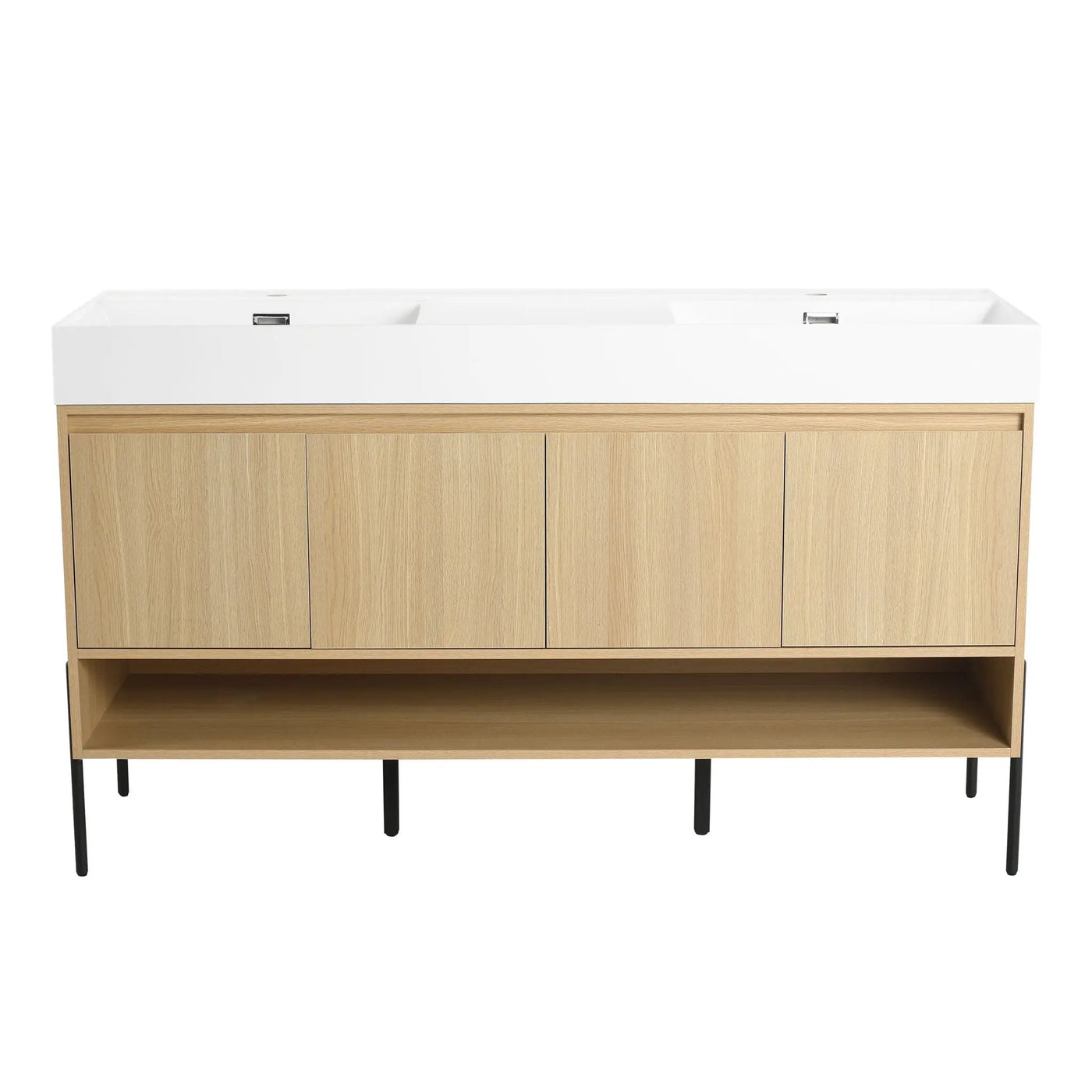 Modern Bathroom Vanity Combo With Single Resin Sink And Storage Cabinet by HouseOfZazla