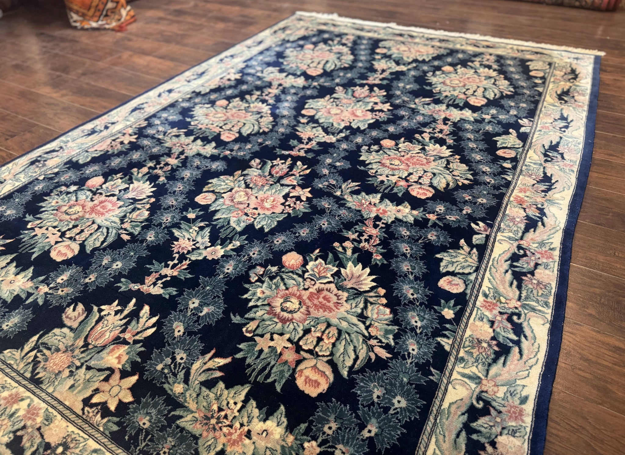 Sino Persian Rug 6x9, Navy Blue, Floral by Jewel Rugs