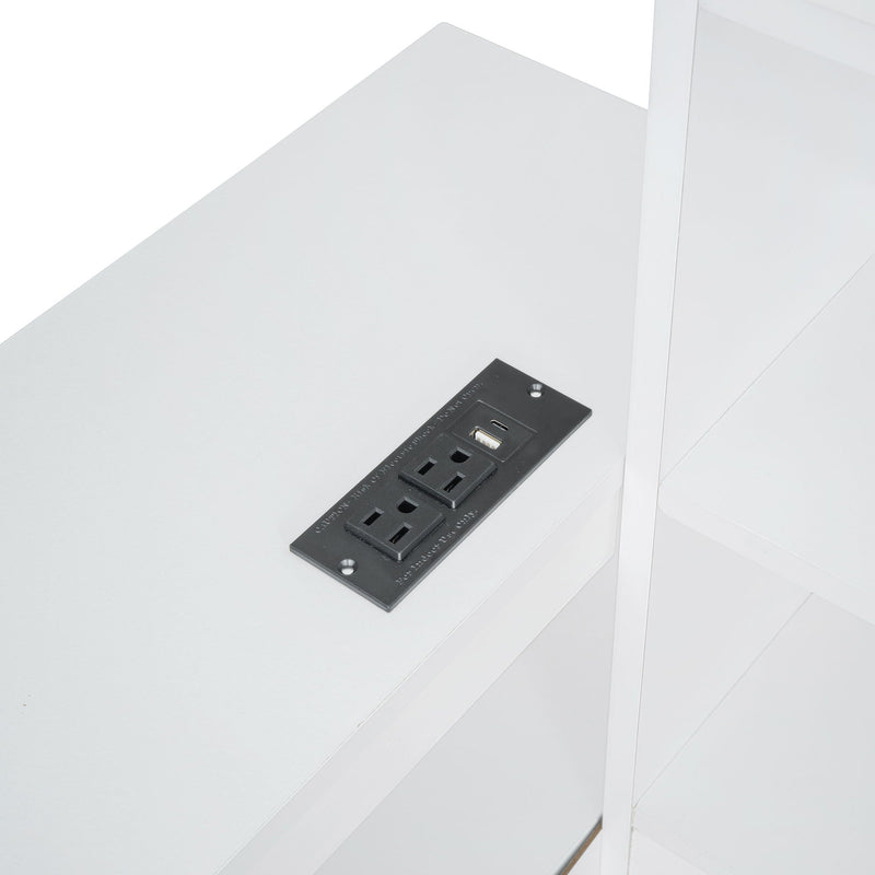 Platform Bed With Multi Functional Storage Space, Nightstand, 2 Drawers, USB Ports And Desk by HouseOfZazla