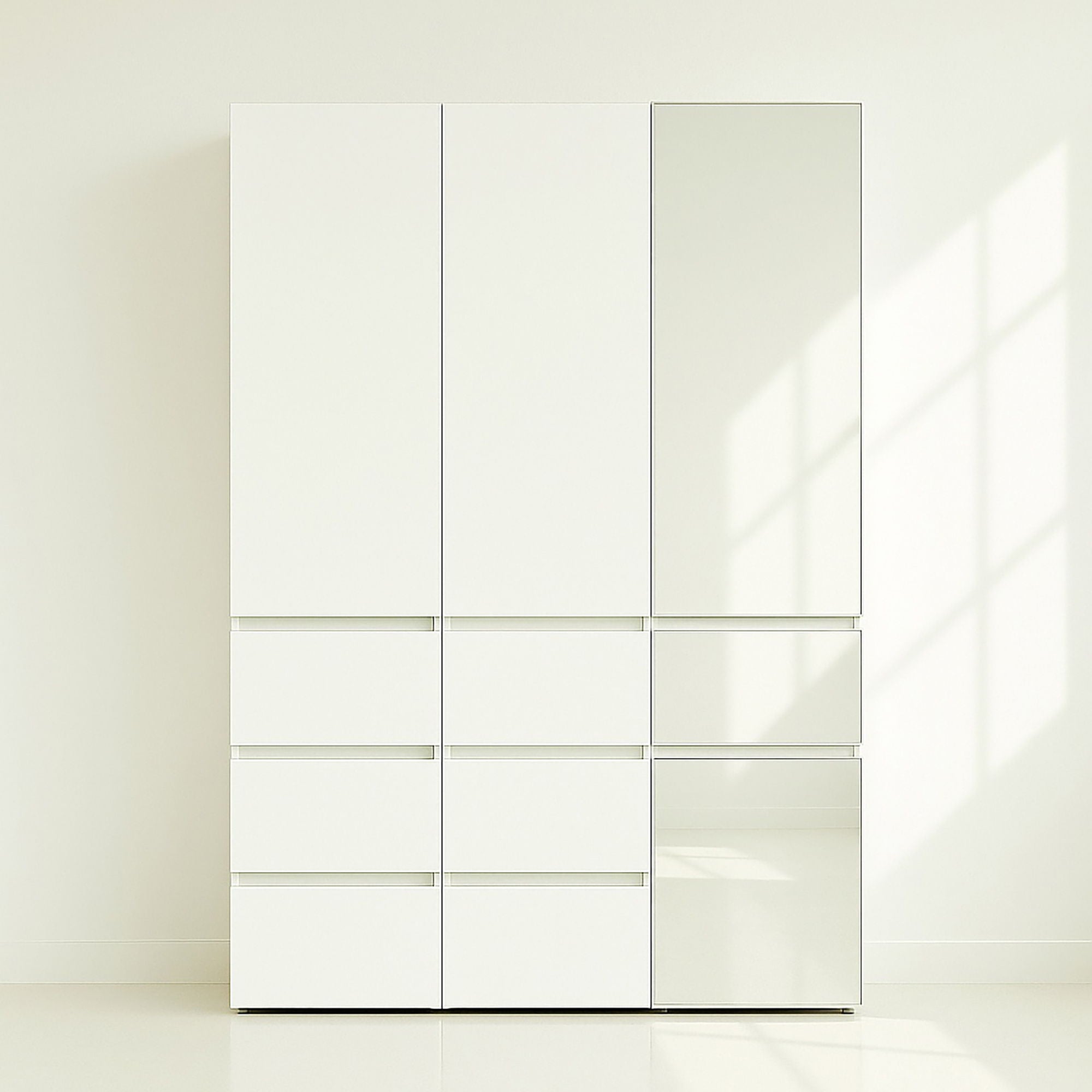 Elise - Slim Modular Closet Cabinet With Mirror - White by HouseOfZazla