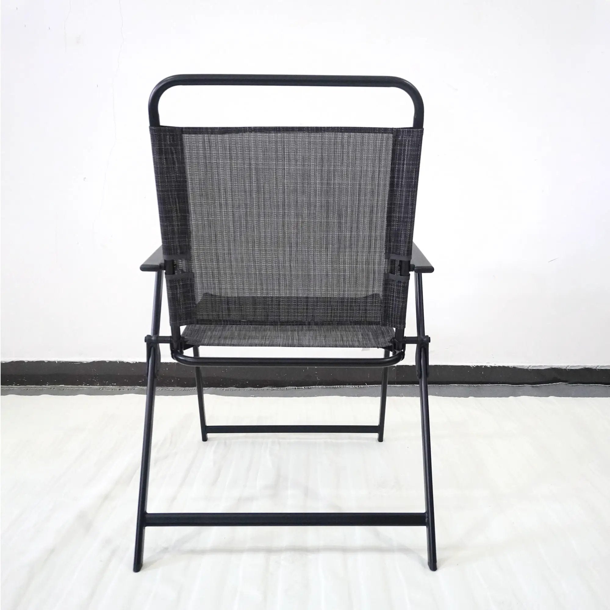 Outdoor Patio Dining Set For 4 People, Metal Patio Furniture Table And Chair Set With Umbrella - Black by HouseOfZazla