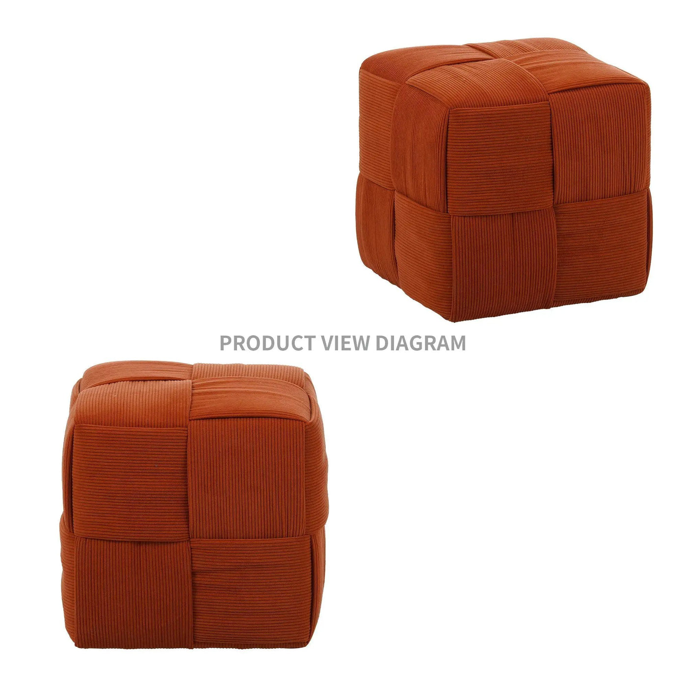 Square Ottoman Foot Rest With Woven Design by HouseOfZazla