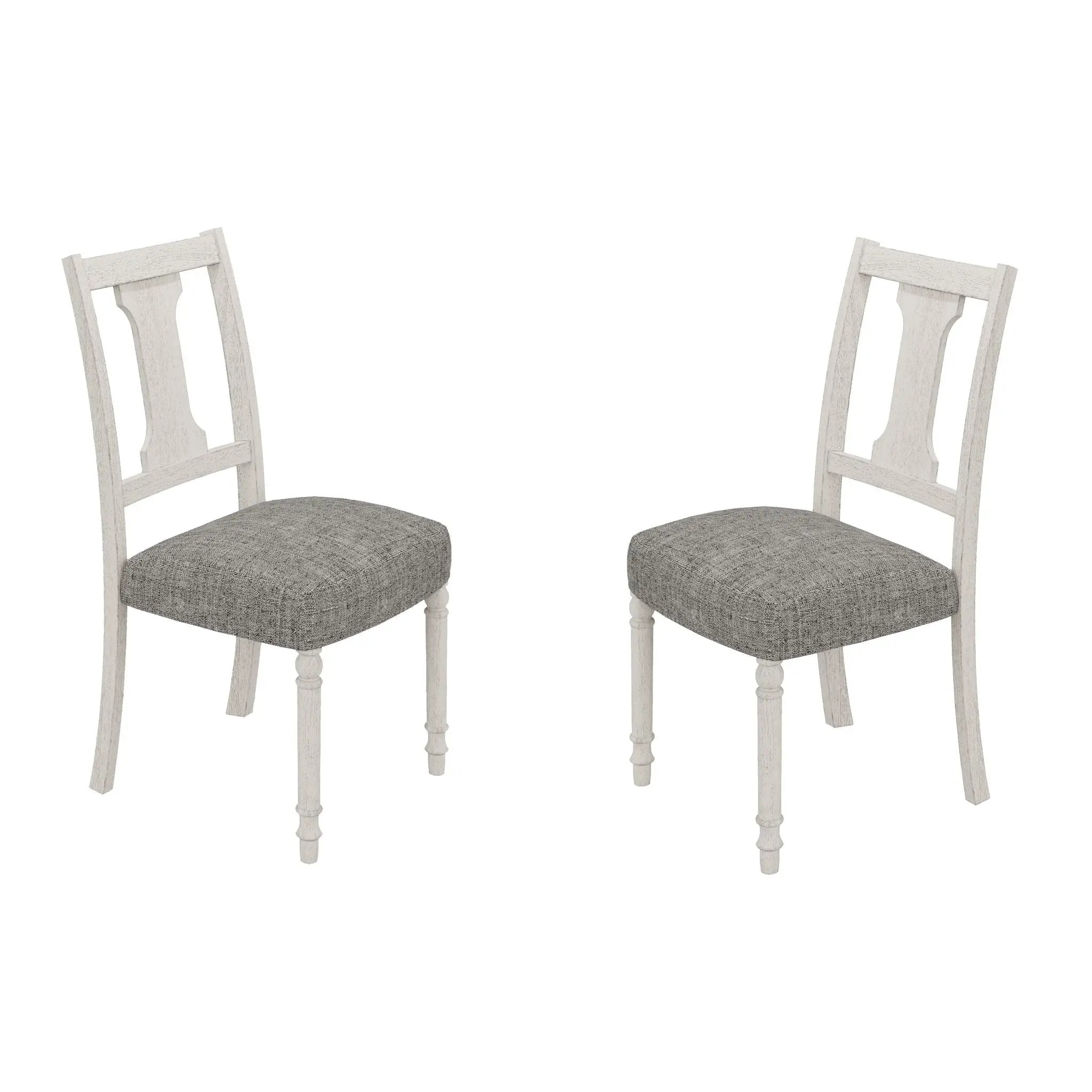 Tannen - Round 5 Piece Dining Table (Set of 5) - White And Gray by Unique Piece Furniture