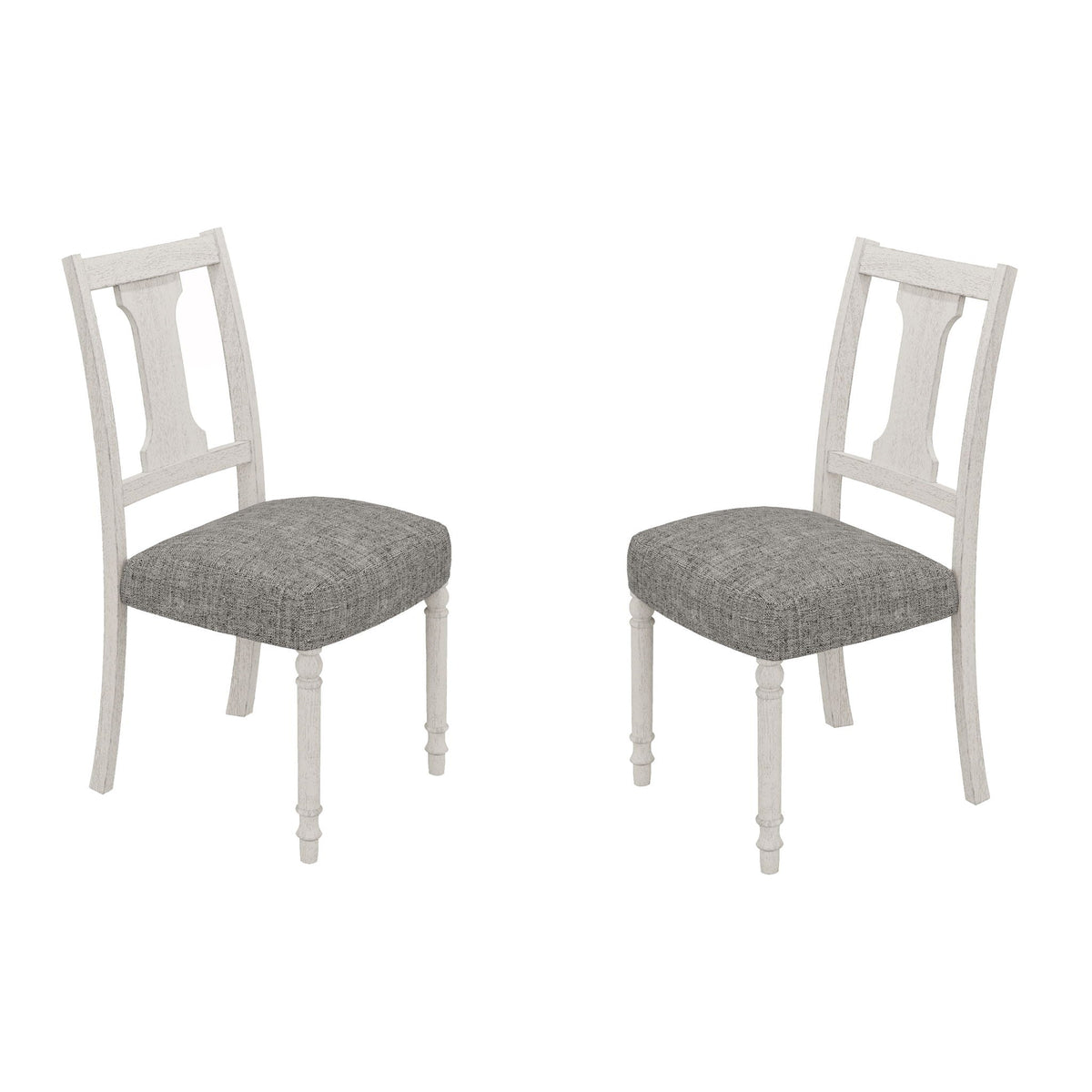 White And Gray Dining Side Chair Set with Comfortable Design - Set of 2